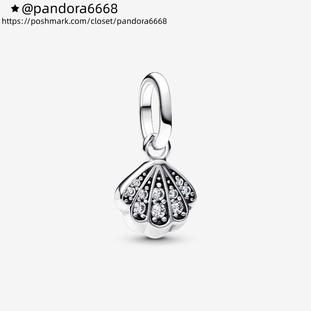 Pandora Sparkling Shell Mini Dangle Charm - image 1